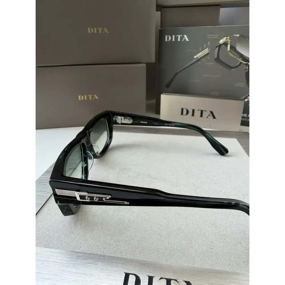 DITA PRIDM DTS753-A-01 Storm Swirl Silver Turquoise Lens Sunglasses AUTHENTIC
